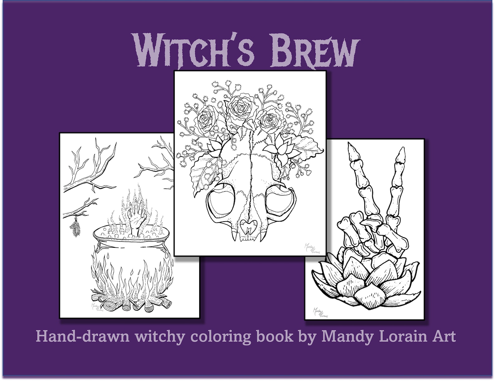Witch's Brew Halloween Coloring Book Printable Adult - Etsy