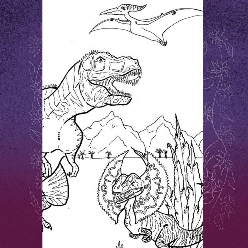 Mommy and Me Dinosaur Coloring Page Hand Drawn Coloring Pages | Etsy Canada