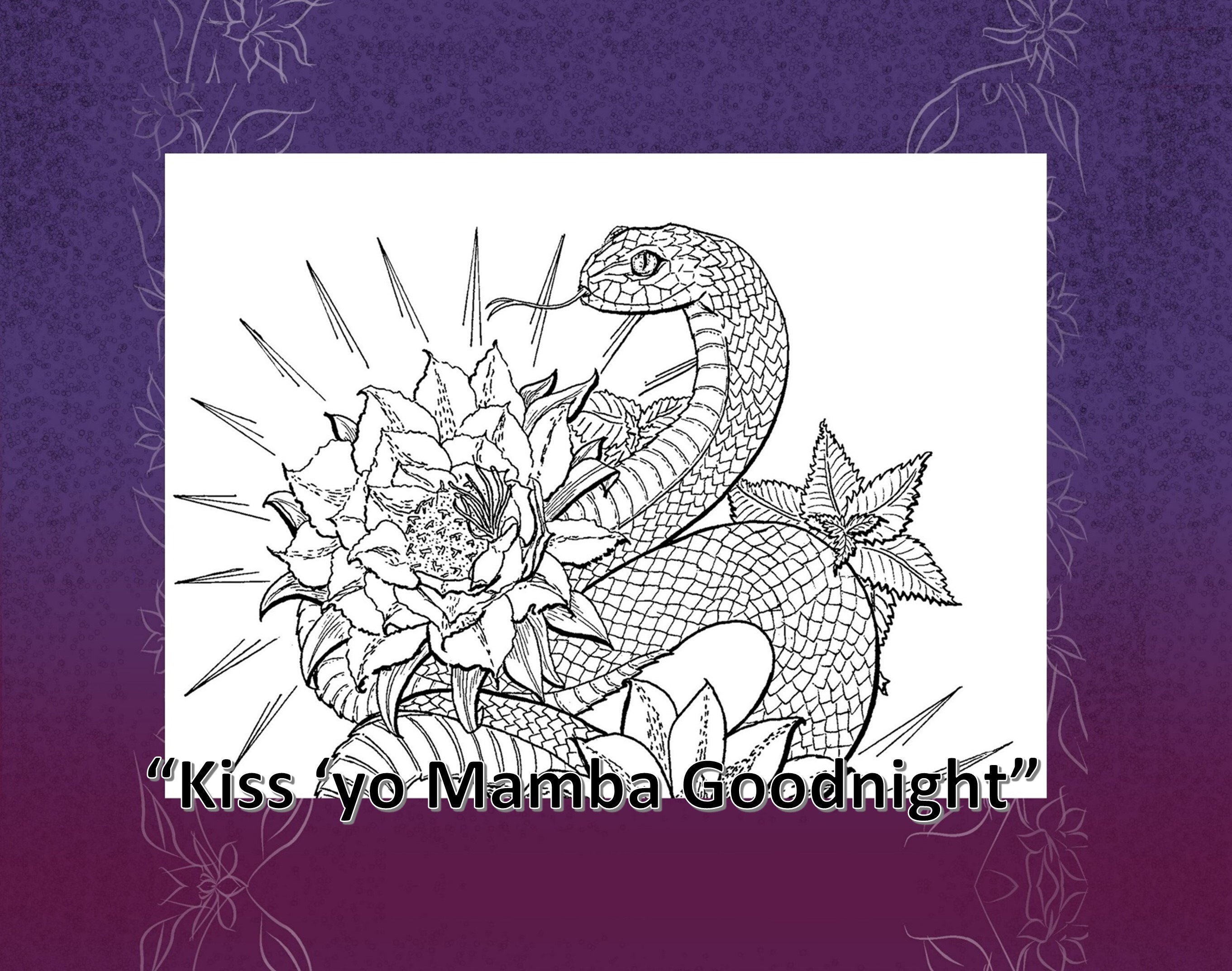 Hand Drawn Adult Coloring Book, Printable Snake Coloring Pages ...