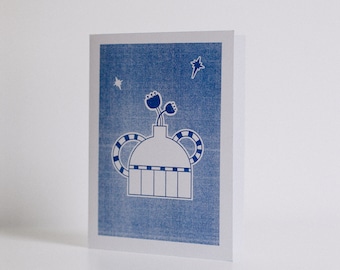 Blue Pot & Flowers, Greeting cards