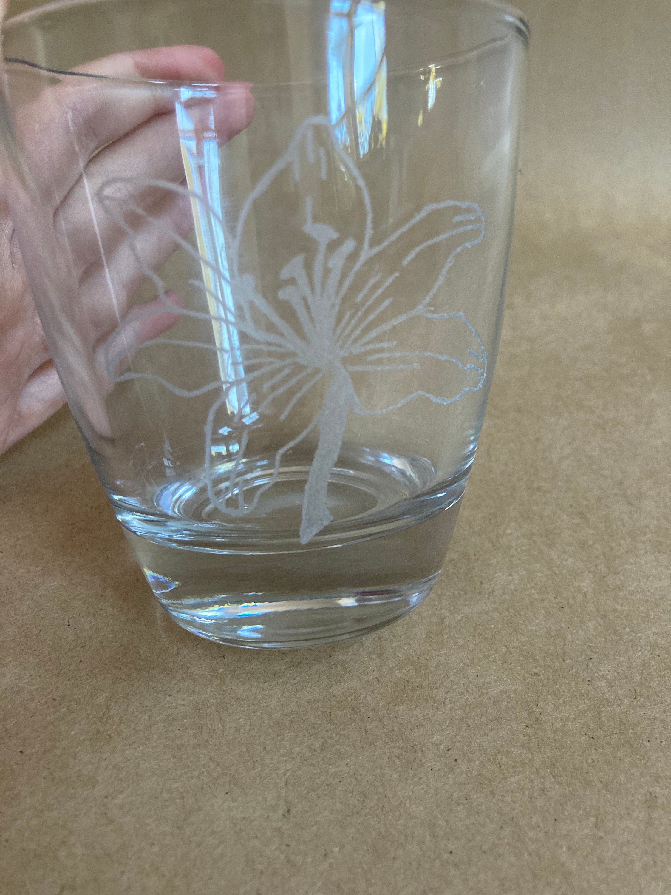Etched Tumbler Glass Etsy