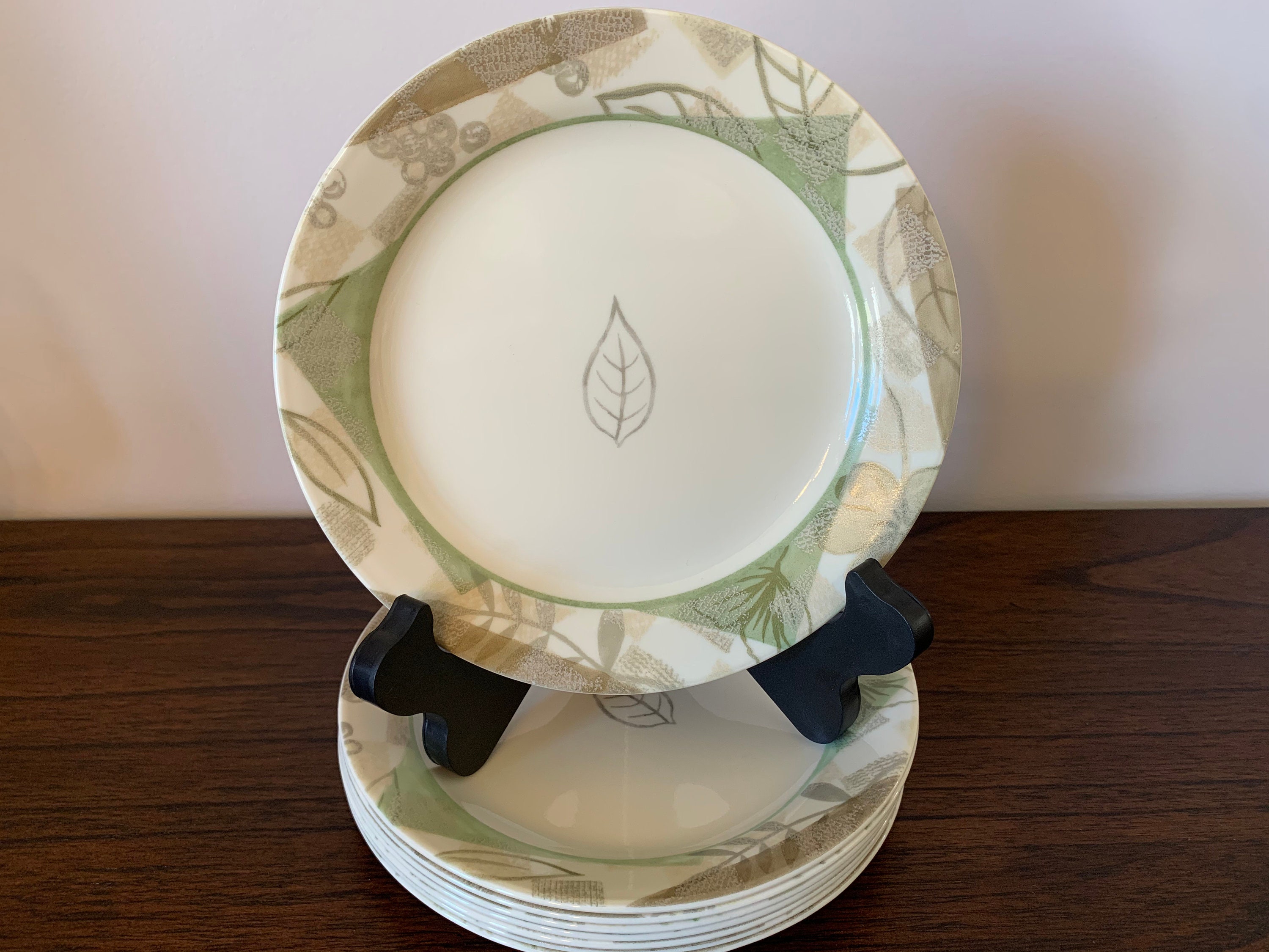 Corelle Vitrelle Textured Leaves Tan Colored Dessert Bread and Etsy