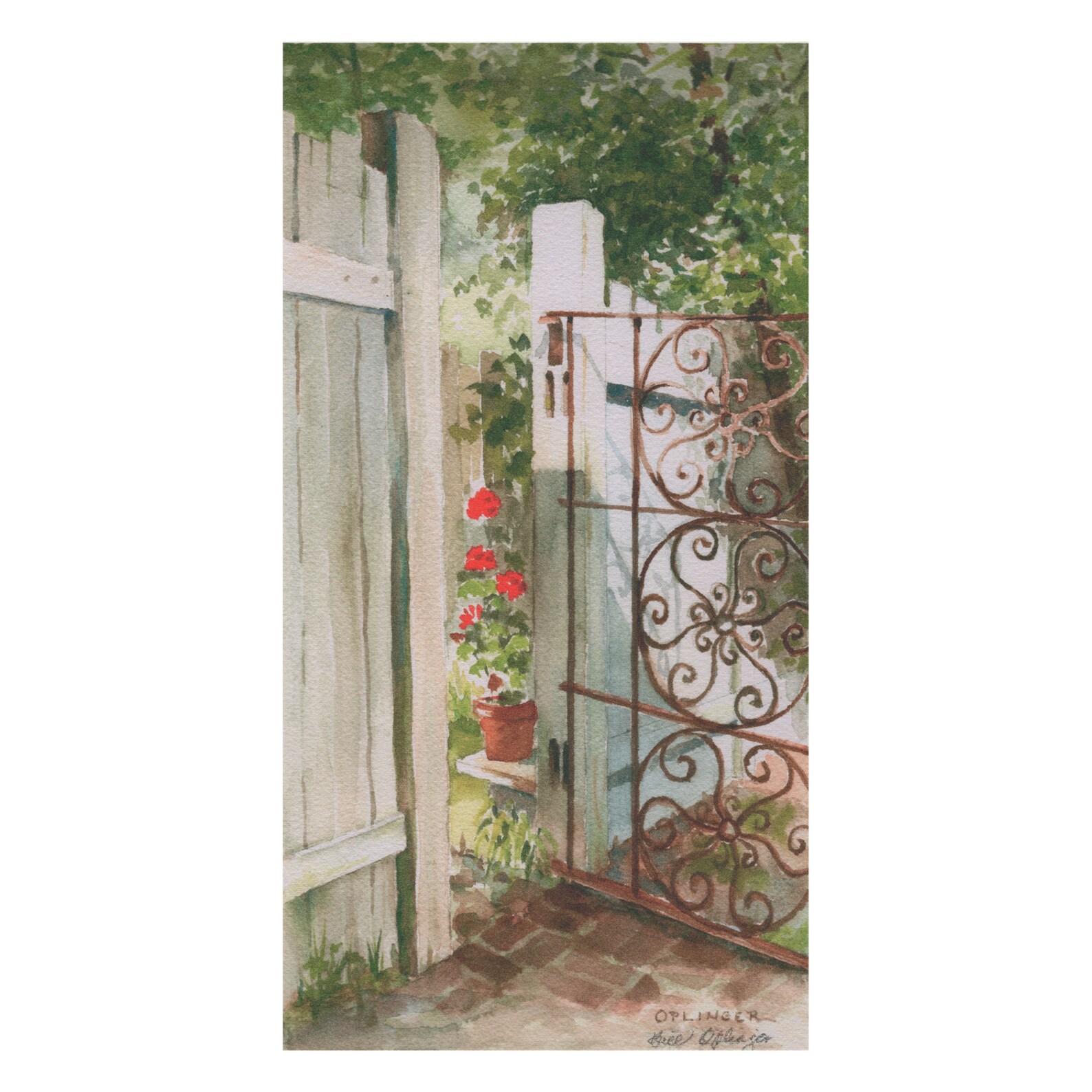 Garden Gate Art Print. Giclee Print of a Watercolor Painting by Bill