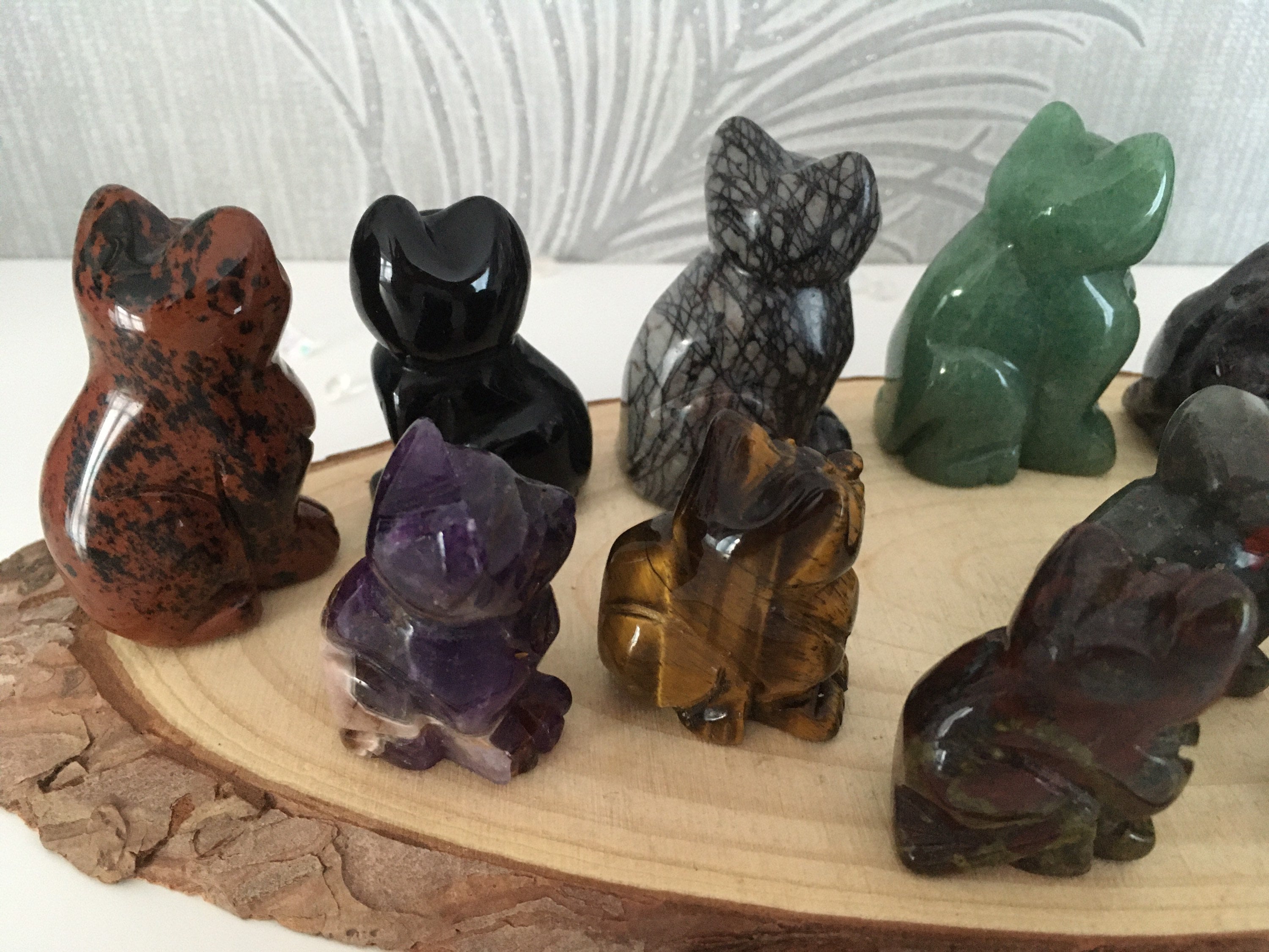 Hand Carved Crystal Cats 2 Sizes Choice of 14 different Etsy