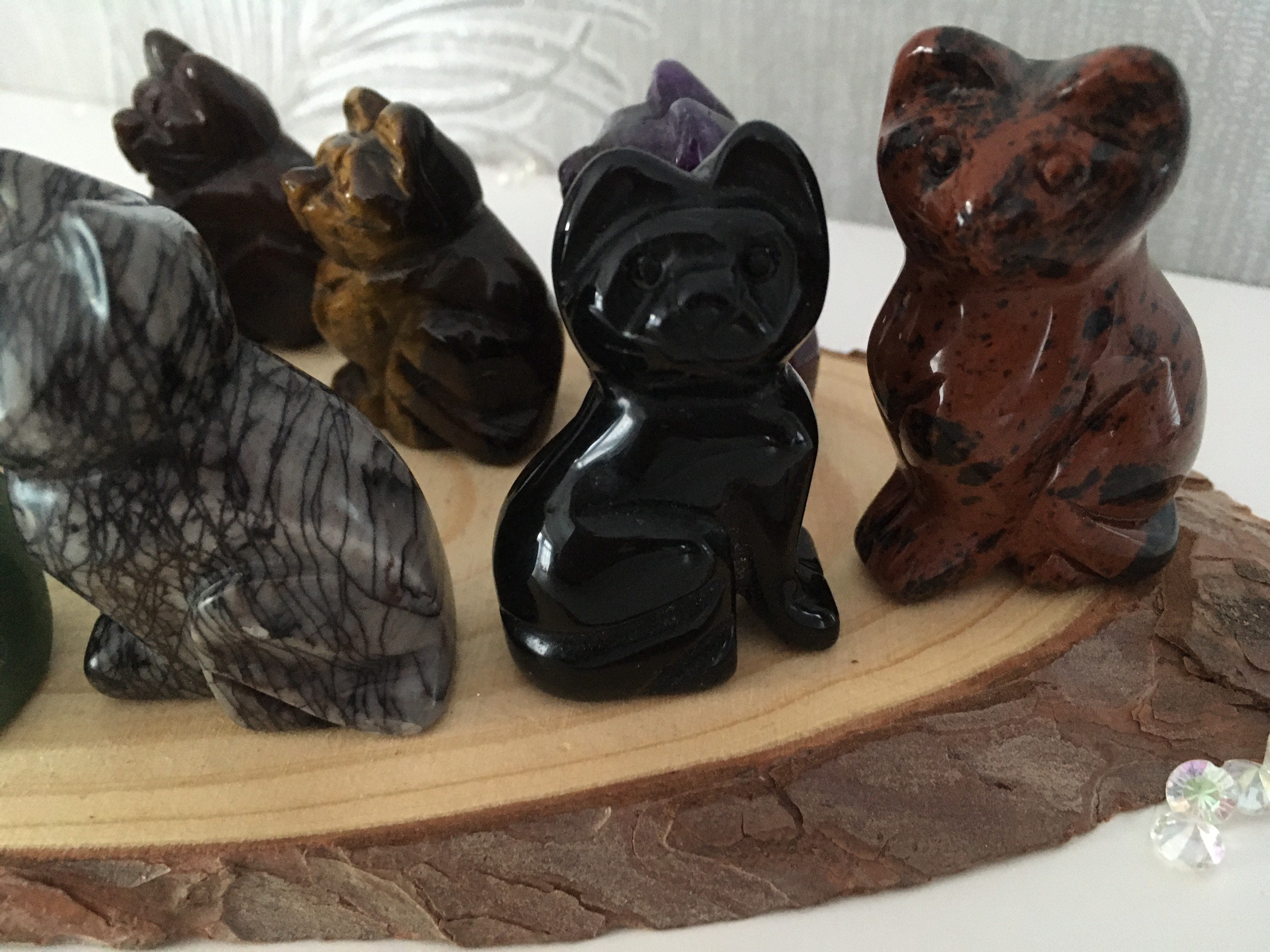 Hand Carved Crystal Cats 2 Sizes Choice of 14 different Etsy