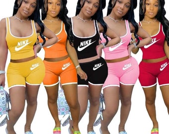 crop top nike two piece set
