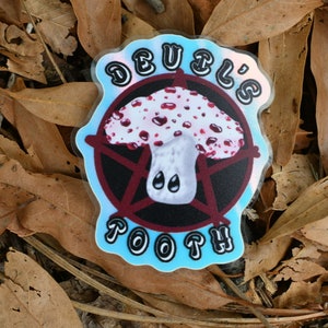 Glow in the Dark Devils Tooth Mushroom Sticker | Accessory | Cute| Mushroom gift | Sticker lovers| SquishyLittleMushrooms