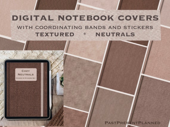 Digital Notebook Covers | Digital Planner Covers | Goodnotes Covers | Aesthetic Neutral Colors | Digital Stickers | Goodnotes Stickers