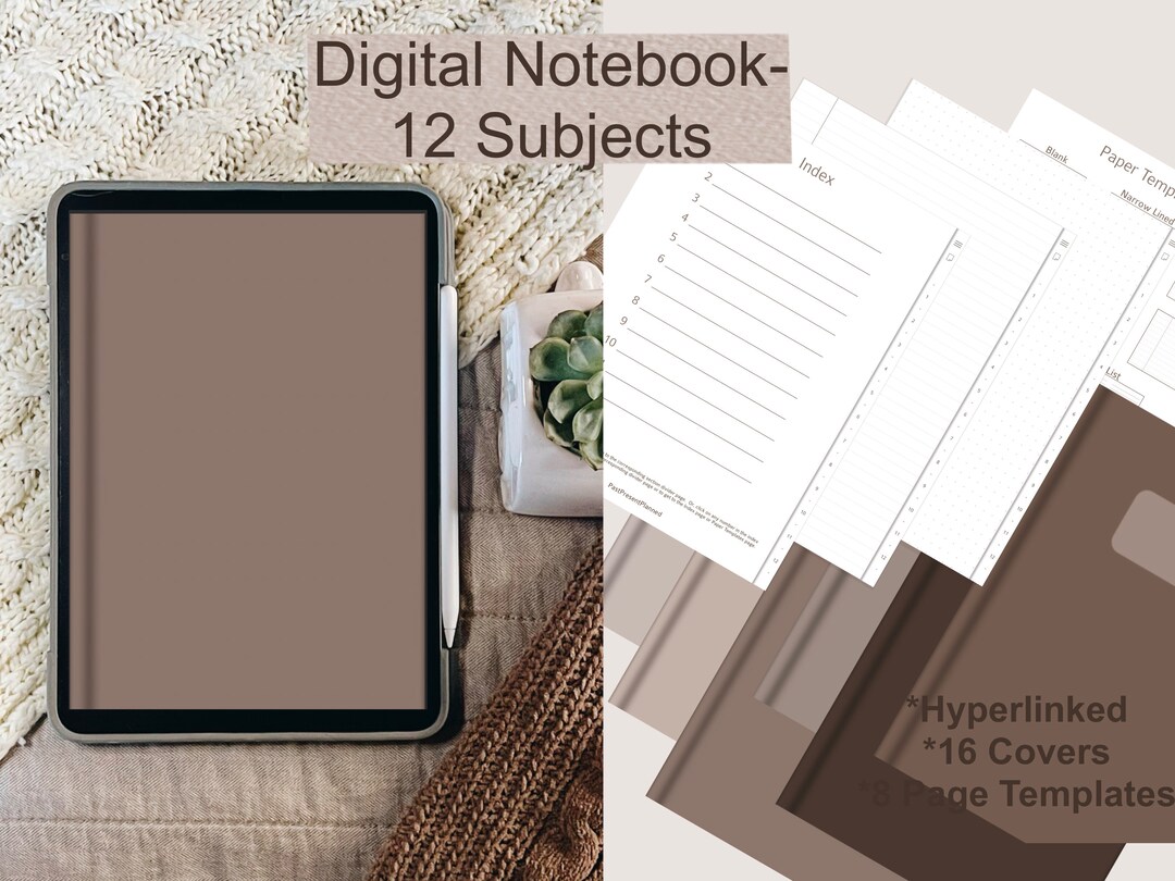 12 Subject Digital Notebook / Goodnotes Notebook / Hyperlinked Digital ...