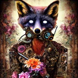 Steampunk Fox &quot;Downloadable Digital Print&quot;