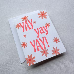 Oui, oui, oui ! - Carte de voeux imprimée en typographie