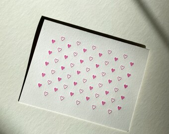 Hearts Letterpress Greeting Card