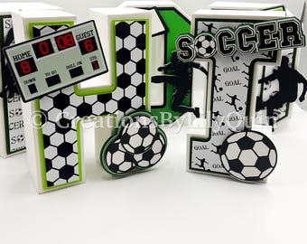 Soccer Theme 3D Letter: Sports Party Decor