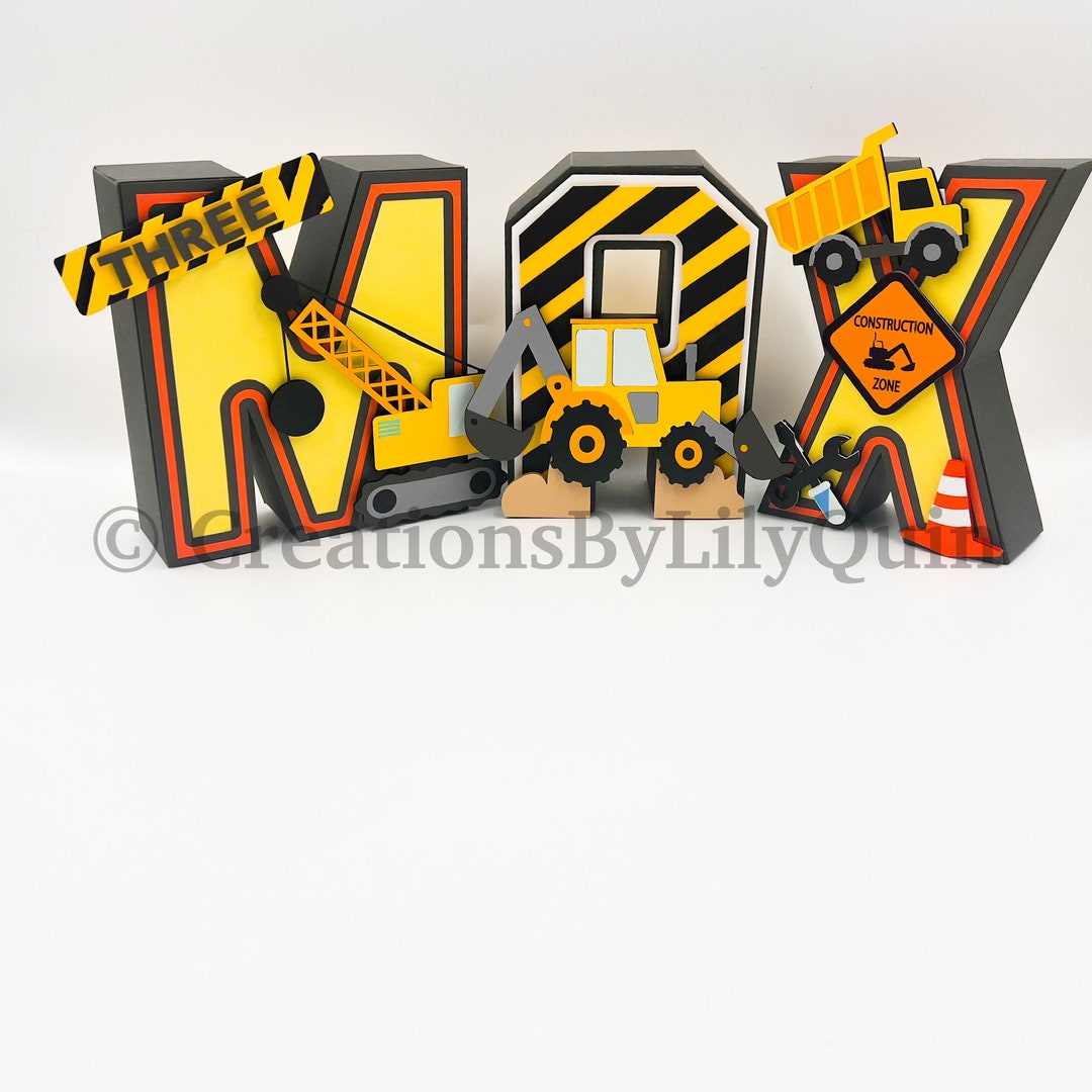 Construction Theme 3D Letters: Birthday Party Decor - Etsy