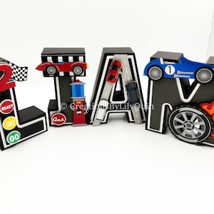 Race Car 3D Letters, Race Car Theme, Race Car Party Decor, 2 Fast Party, Birthday boy party decor