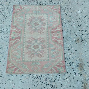 2.8*3.4 feet turkish anatolian oushak rug handmade pastel color rug vintage rug small carpet