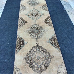 3*10.6 feet turkish anatolian oushak rug vintage handmade pastel color rug rustic primetive vintage rug