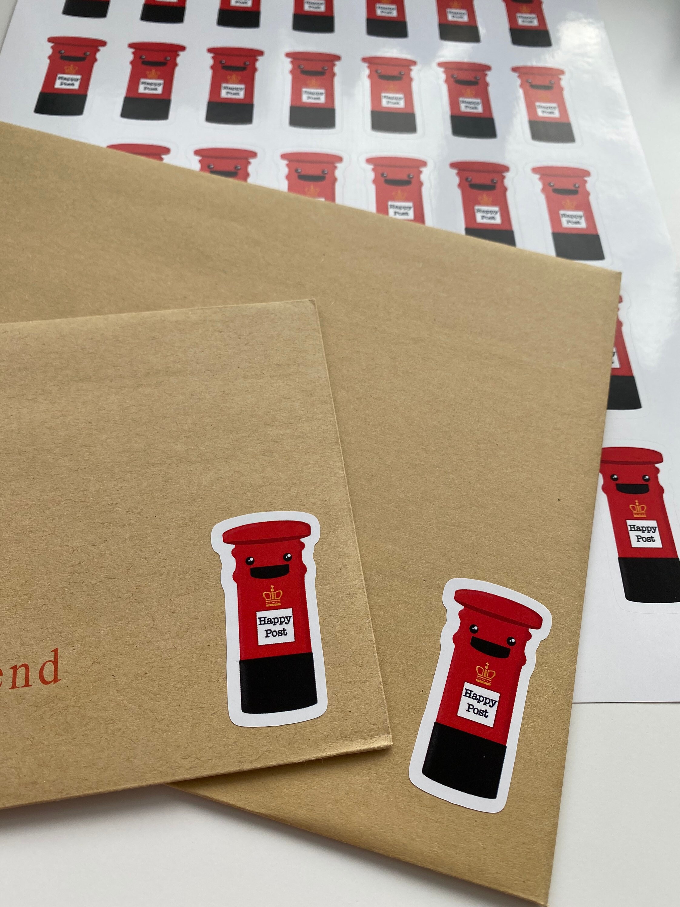 Happy Post Sticker Sheet Postbox Stickers Happy Mail Etsy UK