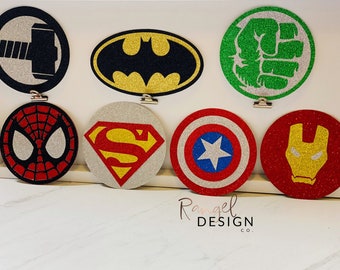 Superhero Glitter Rewards/Props - Set of 7 - Props For Teaching English Online | Teaching ESL Online Props