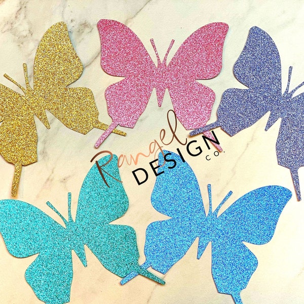 1 Layer Butterfly Glitter Rewards/Props 6 - Set of 5 - Props For Teaching English Online | Teaching ESL Online Props