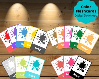 Color Flashcards, Preschool Activity Homeschool - Education Printable, Montessori Materials, Online Resources - DIGITAL DOWNLOAD