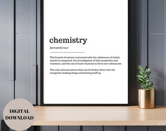 CHEMISTRY definition print,  Bedroom Prints, Wall Decor, Quote, Definition print, Minimalist print, Word definition