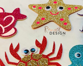 Sea Animal Glitter Reward Props - Set of 5 - Props For Teaching English Online | Teaching ESL Online Props