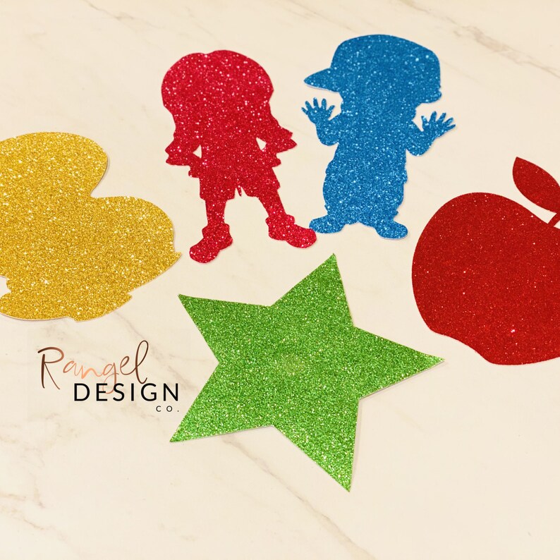 Meg, Mike, Dino Glitter Set Reward/props - Props for Teaching English ...