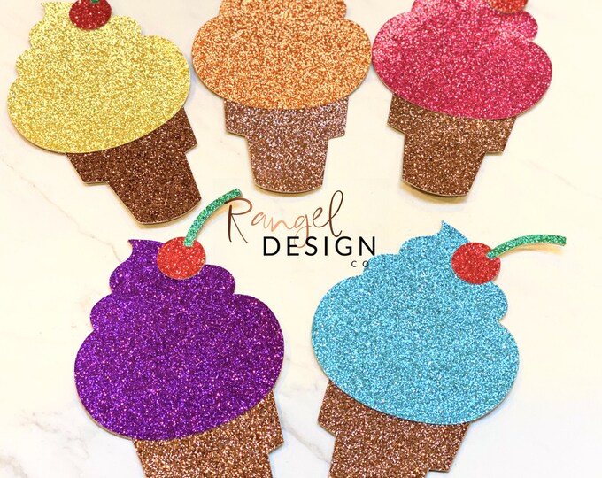Individual Glitter Color Ice Creams - Set of 5 - Props for Teaching ...