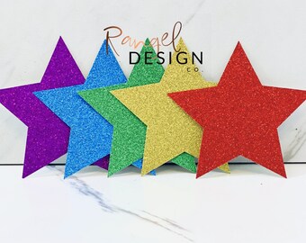 Rainbow 5" Glitter Star Set- Props For Teaching English Online | Teaching ESL Online Props