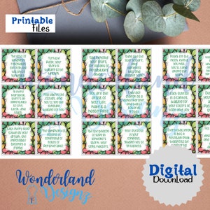 Inspirierende positive Affirmation Karten Set 42 PDF druckbare Datei