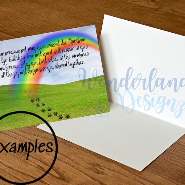 Rainbow Bridge PNG - Heartwarming Pet Memorial Printable Greeting Cards -  Rainbow Bridge Sympathy Cards - PNG Files