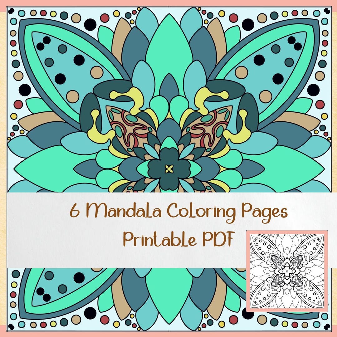 6 Mandala Coloring Pages for Adults (PDF Download) - Etsy