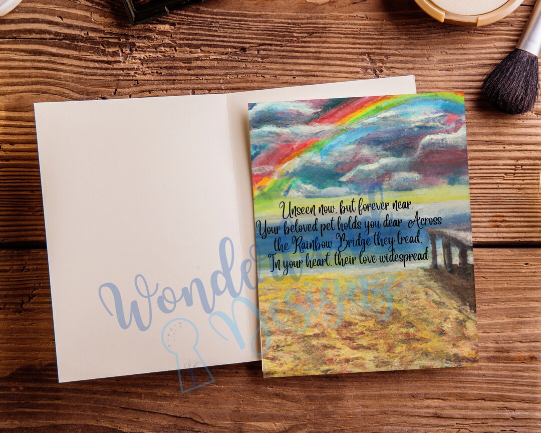 Rainbow Bridge Loss of a Pet PNG Printable Sublimation Greeting Card - Etsy