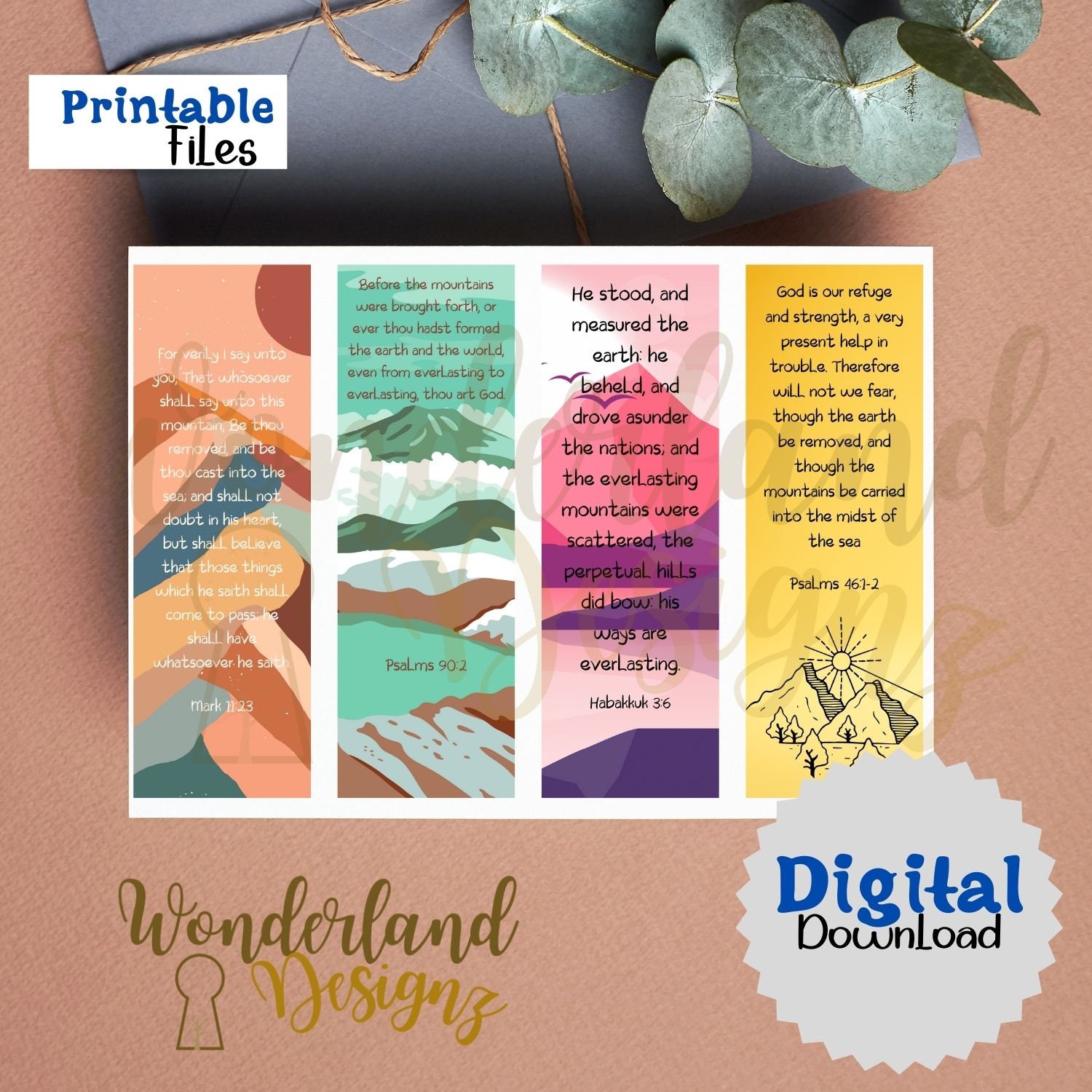 Bible Verse Bookmarks - Printable - Floral - KJV - PNG - PDF ...