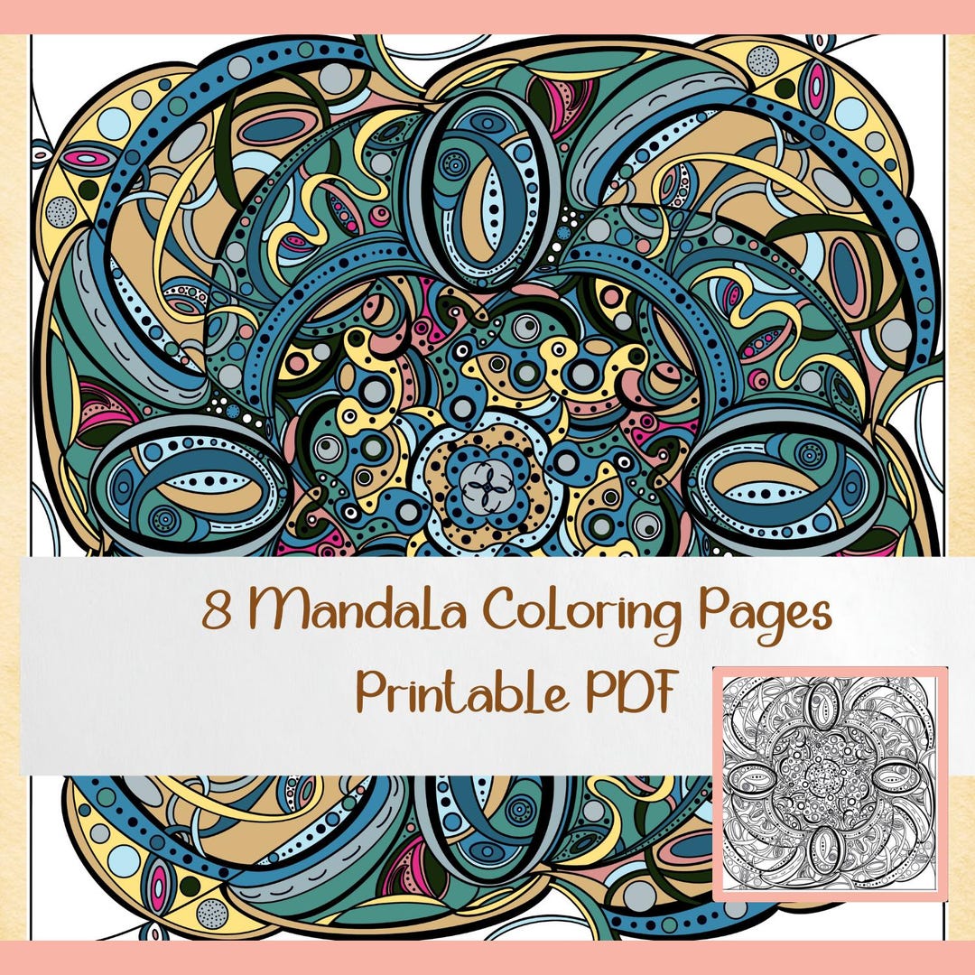 8 Mandala Coloring Pages | Intricate Geometric Floral Designs (PDF ...
