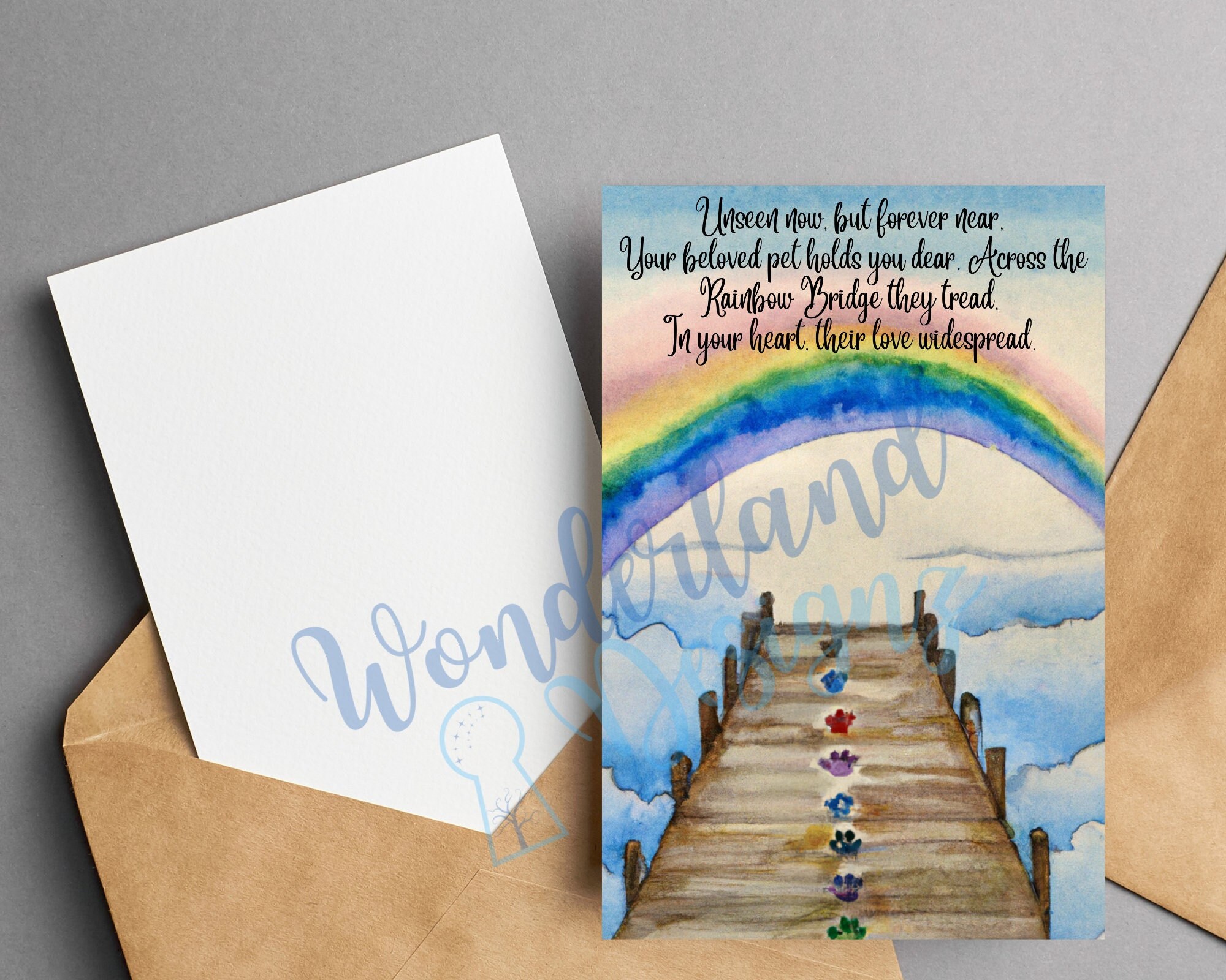 Rainbow Bridge Loss of a Pet PNG Printable Sublimation Greeting Card Pet Memorial Cards - Etsy