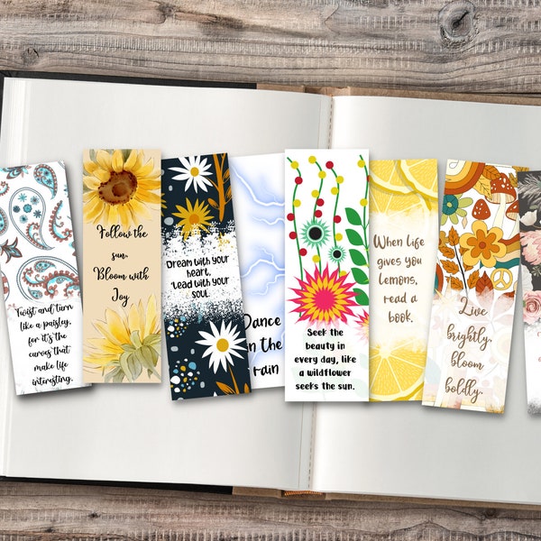 Large set of Inspiring Bookmark Designs over 50 Designs- Downloadable PNG Files for DIY Printing - Sublimation