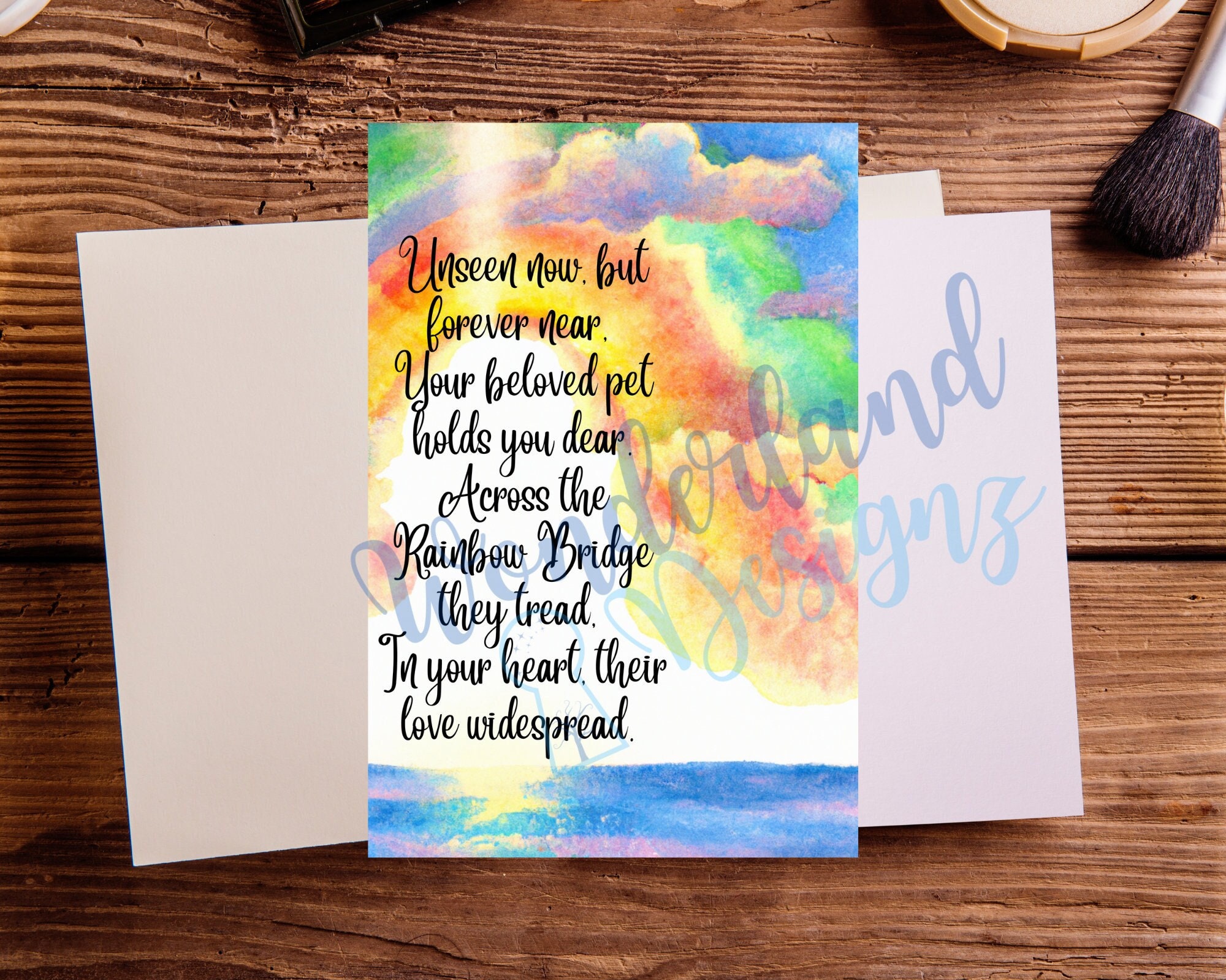 Rainbow Bridge Loss of a Pet PNG Printable Sublimation Greeting Card Pet Memorial Cards - Etsy