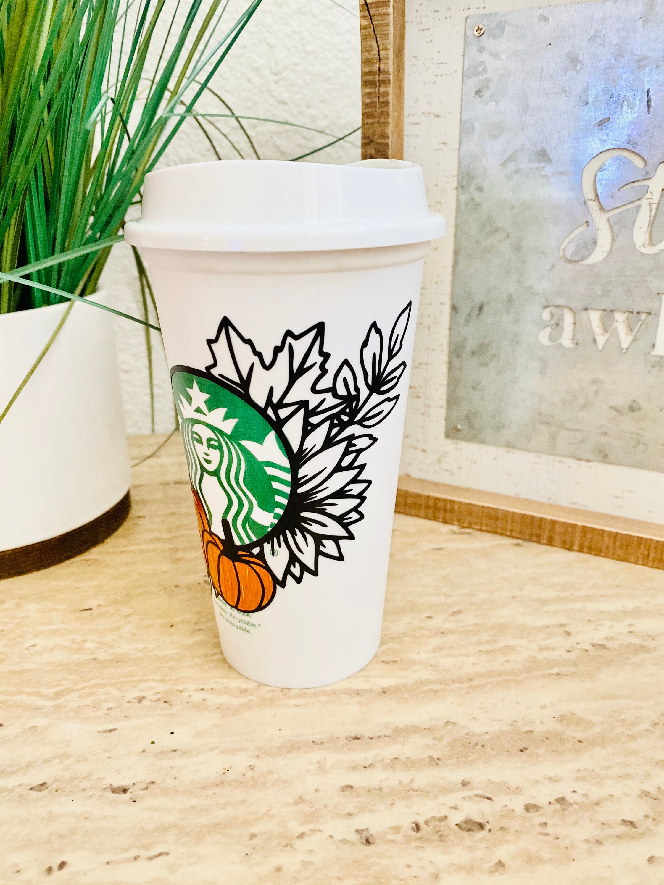 Fall Starbucks Hot Reusable Cup Fall Starbucks Cup Starbucks Etsy