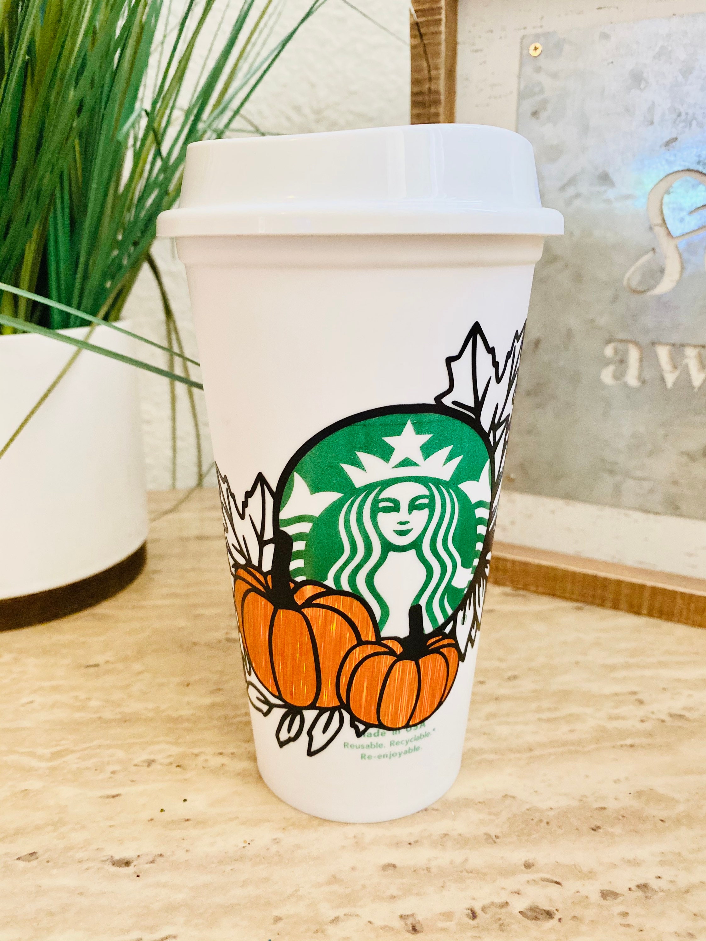 Fall Starbucks Hot Reusable Cup Fall Starbucks Cup Starbucks Etsy