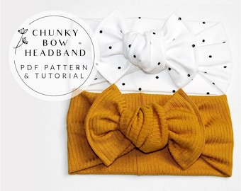 Modèle de bandeau pour bébé Chunky Headwrap Modèle de bandeau Top Knot PDF Patron de couture Chunky Bow Modèle de bandeau pour bébé Easy Knot bandeau à nœud