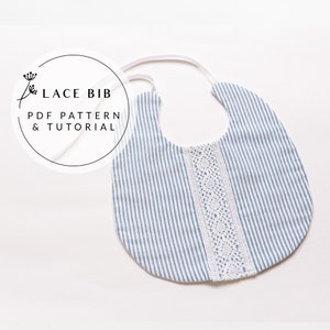 Baby Bib pattern 3 sizes, LACE BIB Sewing pattern, Toddler Bib pattern, Easy sewing pattern, Baby sewing pattern, Bib Sewing, PDF pattern