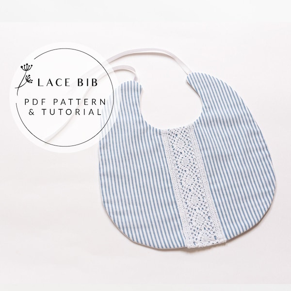 Baby Bib pattern 3 sizes, LACE BIB Sewing pattern, Toddler Bib pattern, Easy sewing pattern, Baby sewing pattern, Bib Sewing, PDF pattern