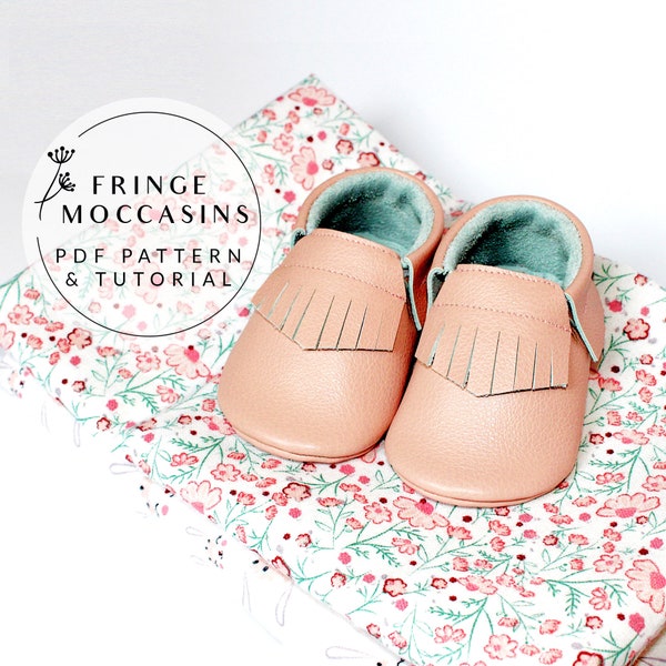 Baby Moccasin Pattern, Baby Shoes pattern, Fringe Moccasin Sewing Pattern, Baby moccasin template, Baby Shoes pdf, Baby Shoes sewing pattern