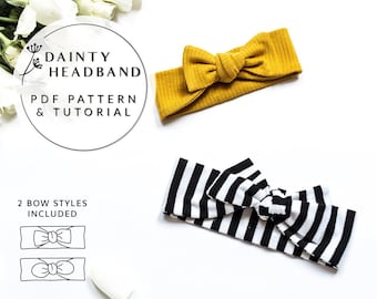 Knot Bow Headband Sewing Pattern, Baby to Adult (PDF Pattern)