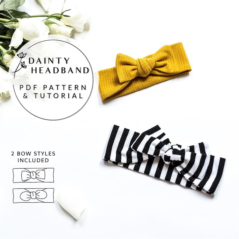 Knot Bow Headband Pattern Baby to Adult 2 Styles Easy PDF Etsy