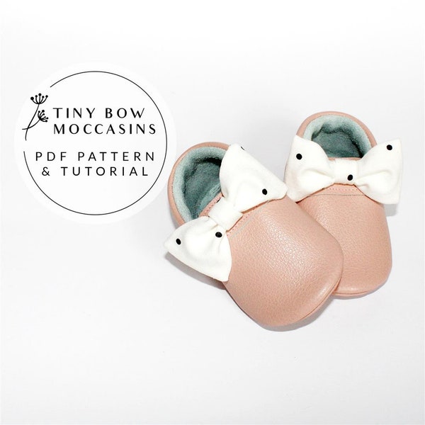 Baby Moccasin Pattern, Baby Shoes pattern, Bow Moccasin Sewing Pattern, Baby moccasin template, Baby Shoes pdf, Leather Baby Shoes pattern
