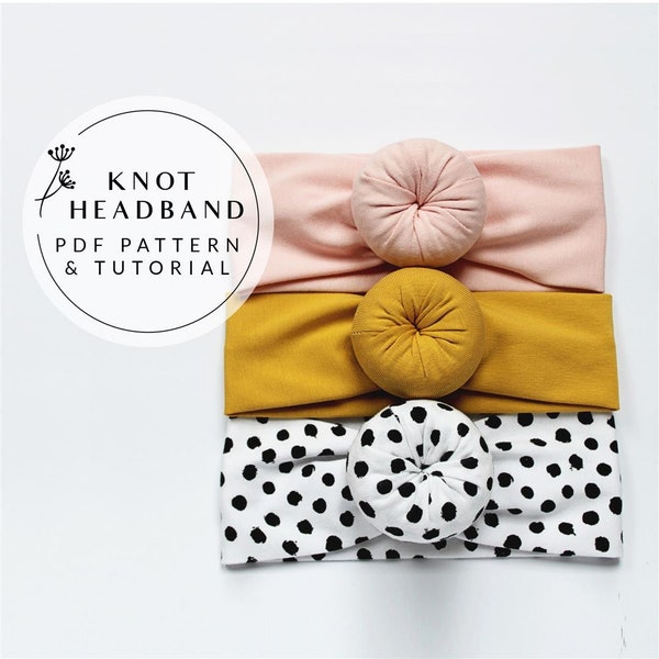 Bébé - Modèle de bandeau Topknot adulte, Modèle de bandeau bébé Top Knot, Modèle de bandeau noeud rond, Bandeau chignon Donut Headwrap PDF, Couture