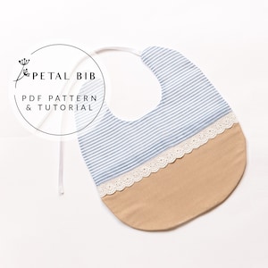 Baby Bib pattern 3 sizes, Petal Bib Sewing pattern, Toddler Bib pattern, Easy sewing pattern PDF, Baby sewing pattern, Newborn Bib